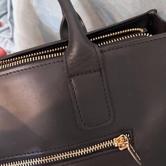 OFFICINA ARTIGIANA Made In Italy Ruga Leather Structured Shoulder handBag - Picture 10 of 11